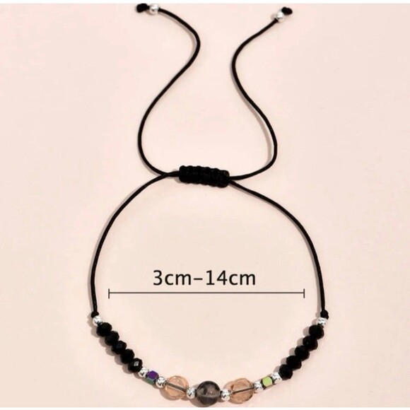 NEW Black Beaded Ankle Bracelet Jewelry - Picture 3 of 3